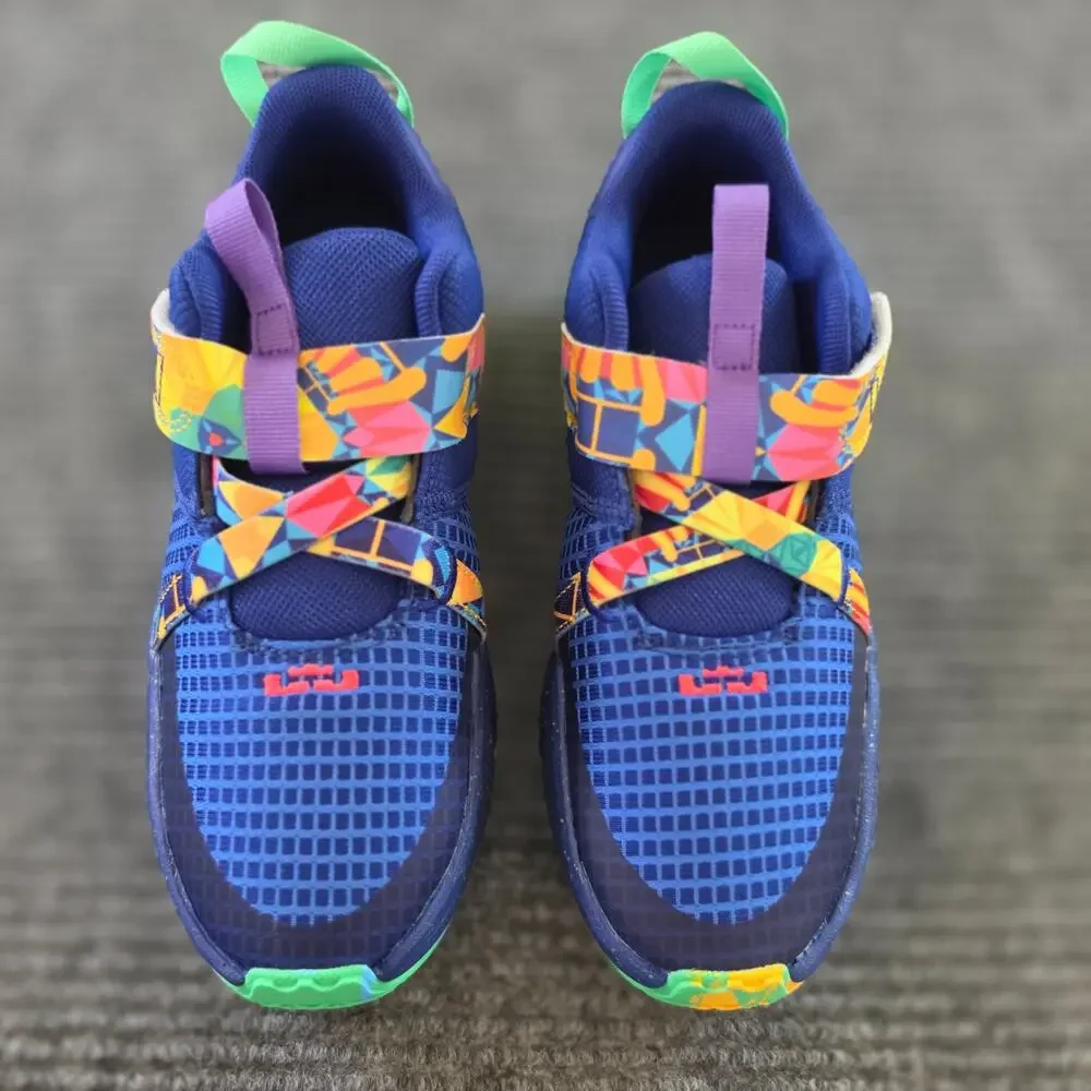 Nike LeBron Witness VII PS Kaleidoscope Blue Size Kids Size 1Y Basketball Shoes